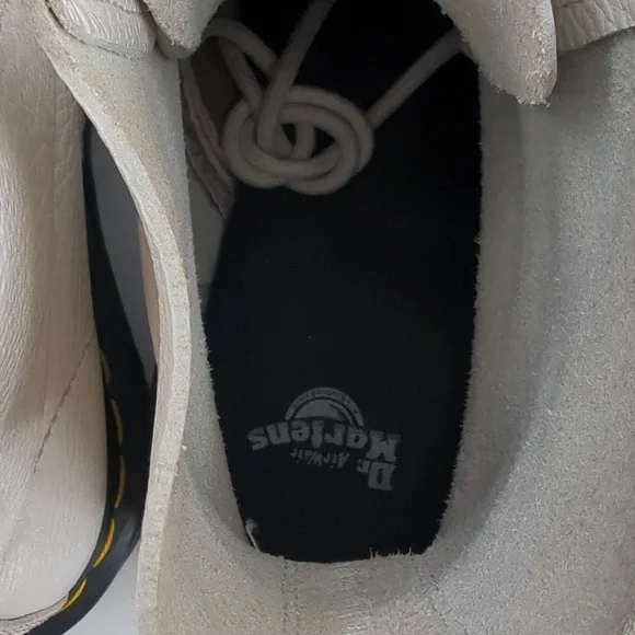 DR. MARTENS Sinclair White Milled Nappa Leather Platform Boots Zip Front Sz 10 - Picture 11 of 11